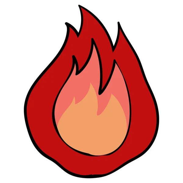 La llama ardiente del fuego. El icono. Ilustración ardiente en vector . — Vector de stock