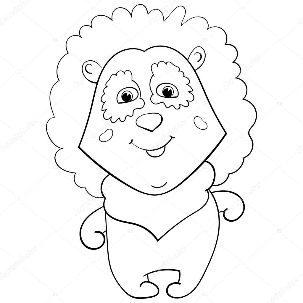 Download Little Lion Or Leo Hand Drawn Vector Illustration Zoo Lion Doodle Cartoon Vector Illustration Birthday Valentine S Day Baby Shower Coloring Page Adult And Kids Coloring Book Black And White Premium Vector