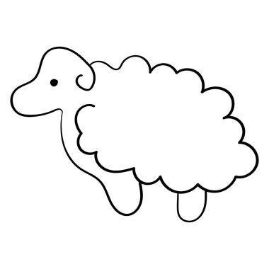 Hayvan şeklinde kurabiyeler. Kuzu eti. Doğum günü, Sevgililer Günü, Bebek partisi, İllüstrasyon Paskalyası. Şeffaf ve beyaz arkaplanlar üzerine vektör karalama çizimi. Samimi Ev.