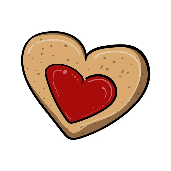 Shortbread Cookies Mit Marmelade Der Mitte Geburtstag Valentinstag Babydusche Illustration — Stockvektor