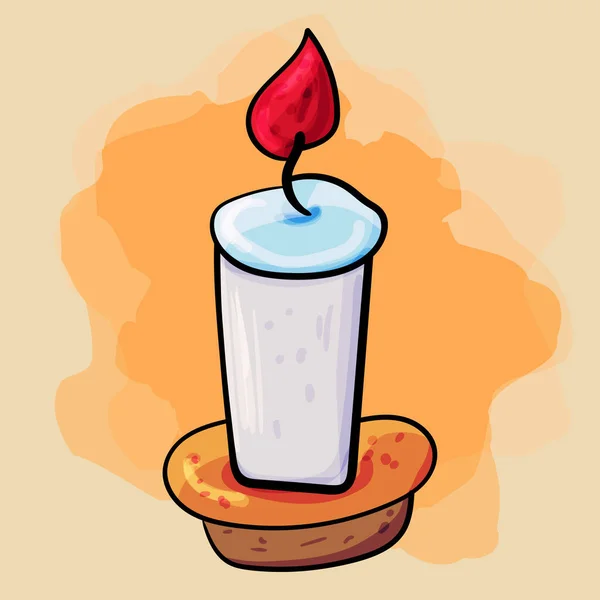 Εορταστική Καύση Κερί Ένα Κηροπήγιο Εσωτερικό Αξεσουάρ Θρησκευτικό Σύμβολο Κερί — Διανυσματικό Αρχείο