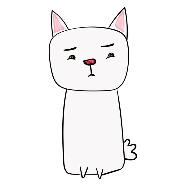Schattige Kat Vector Illustratie Voor Kinderen — Stockvector