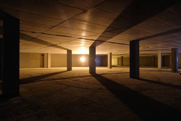 Built empty space underground parking