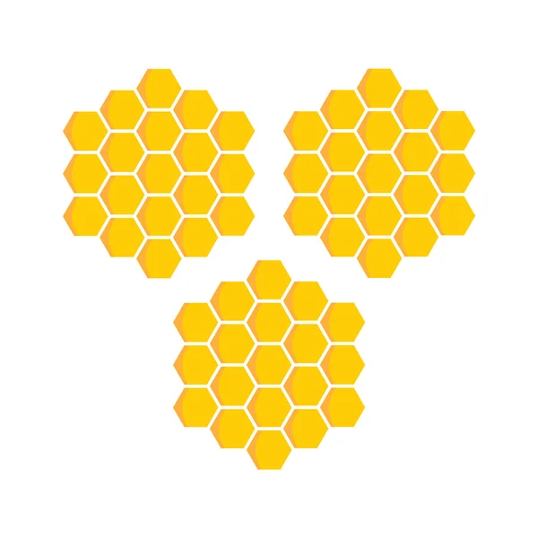 Gele Vector Honingraat Symbool — Stockvector
