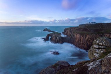 Sennen Coast, Cornwall, gün batımında