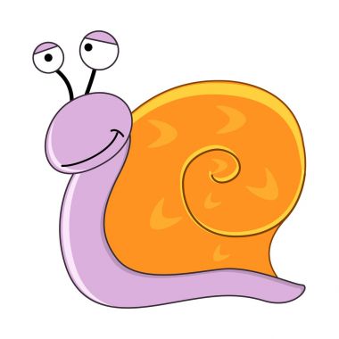 sevimli çizgi salyangoz.