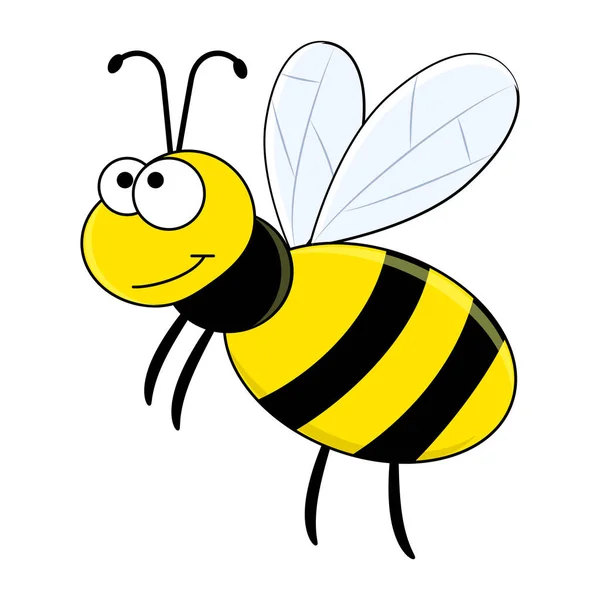 Mignon dessin animé abeille . — Image vectorielle