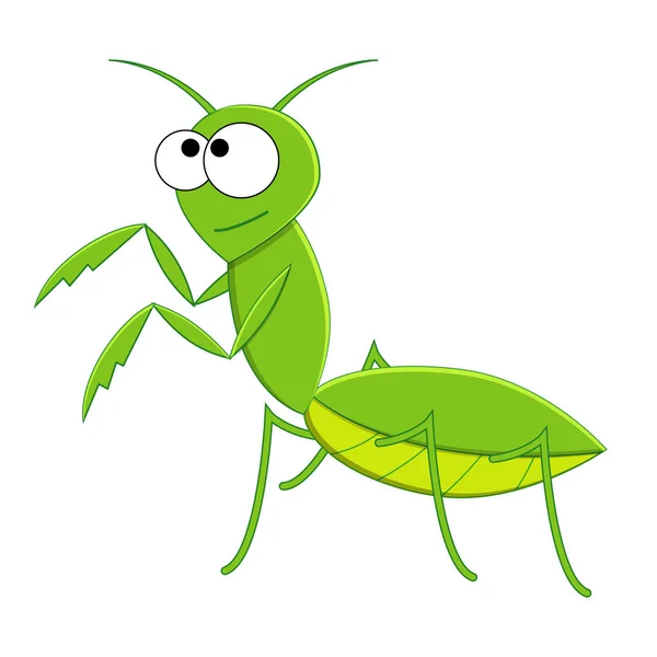 Lindo dibujo animado mantis . — Vector de stock