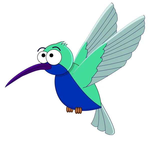 Roztomilý kreslený kolibřík. — Stockový vektor