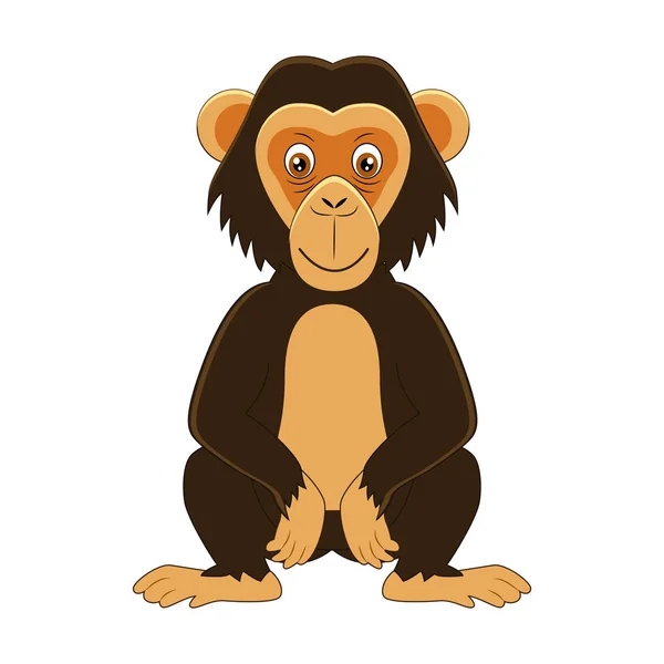Sevimli çizgi şempanzelerin — Stok Vektör