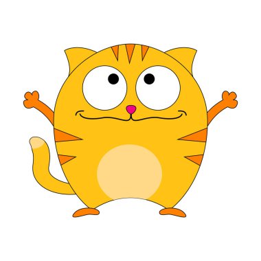 Sevimli çizgi mutlu kedi. 