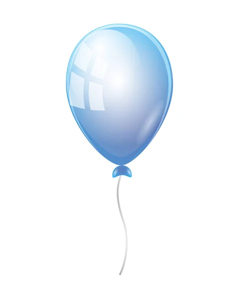 Realistische blauwe ballon vectorillustratie — Stockvector