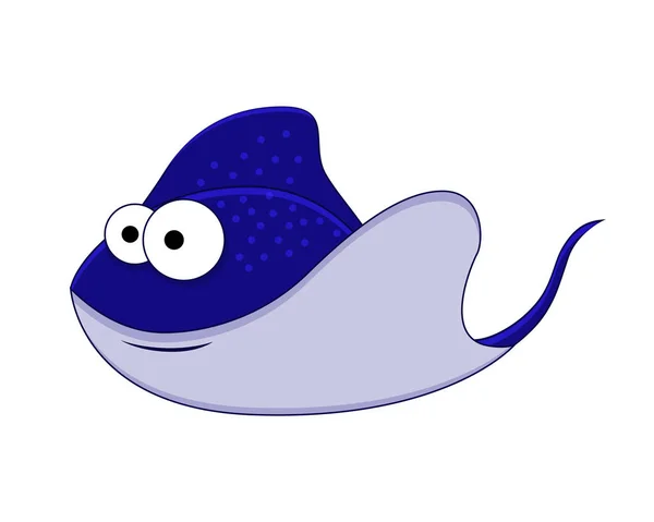 Schattige cartoon stingray. Zee dier. Vectorillustratie. — Stockvector