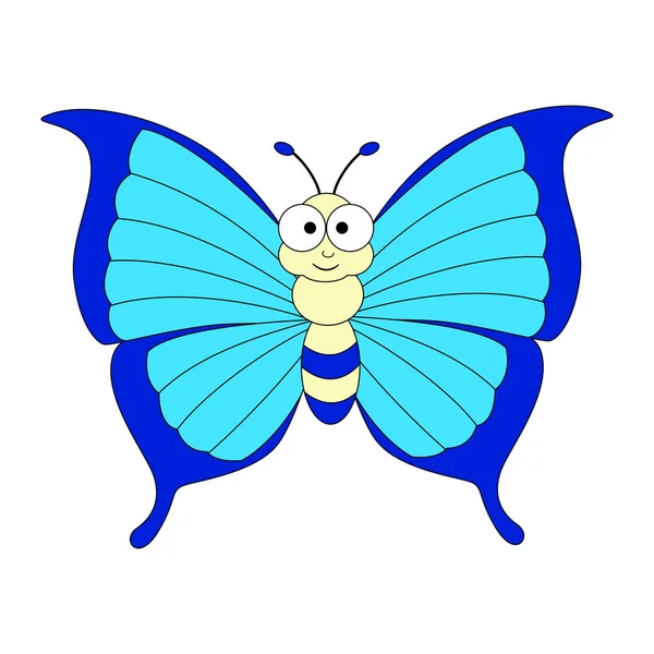Linda mariposa de dibujos animados de colores. Ilustración vectorial — Archivo Imágenes Vectoriales