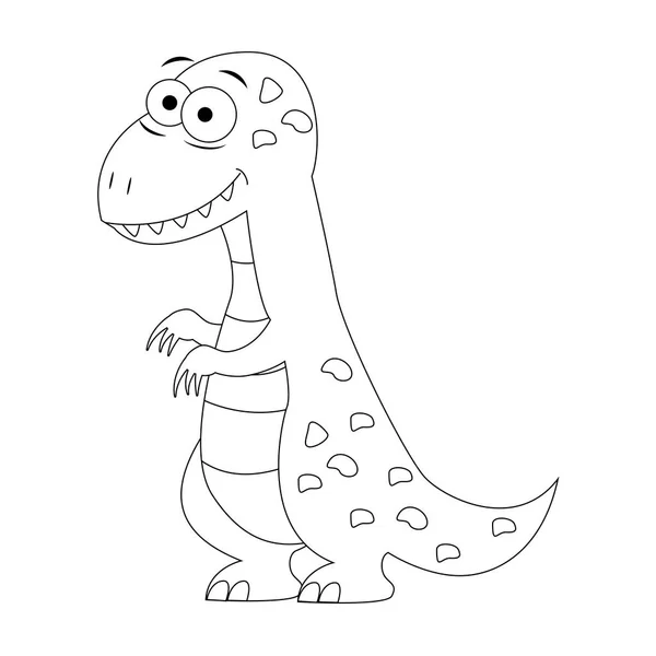 Colorless funny cartoon t-rex. Vector illustration. — Stock Vector