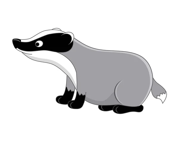 Grappige cartoon badger. Vectorillustratie. Geïsoleerd op wit — Stockvector