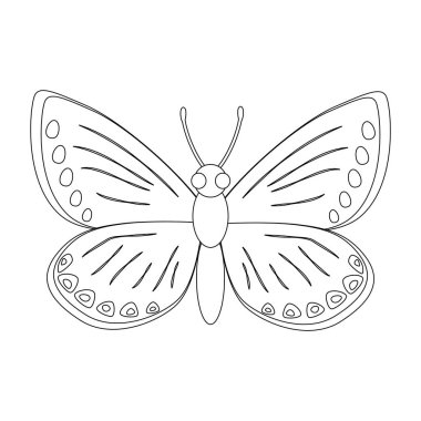 Renksiz kelebek vektör illüstrasyon izole üzerinde beyaz backgr