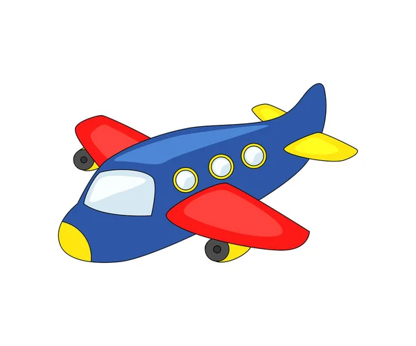 Lindo avión de dibujos animados . — Vector de stock