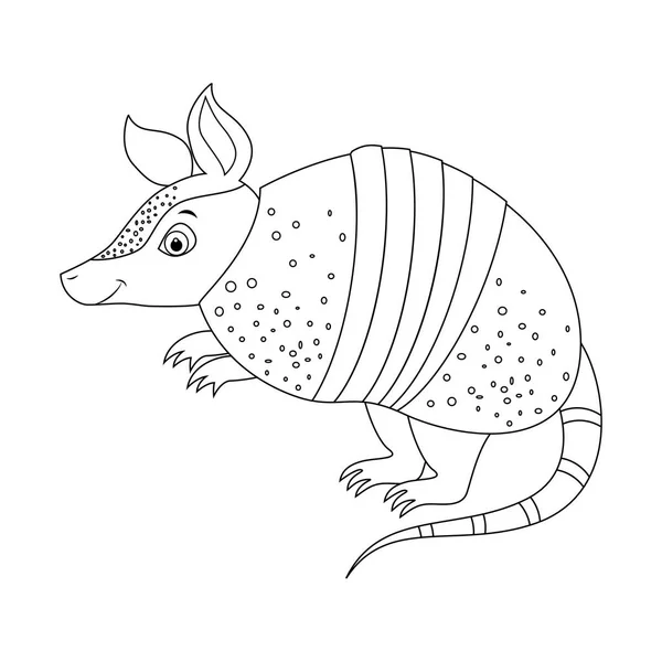 Armadillo de dibujos animados divertidos incoloros . — Archivo Imágenes Vectoriales