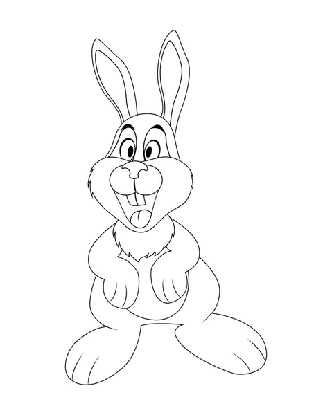 Lapin de dessin animé drôle incolore. Illustration vectorielle. Coloriage pa — Image vectorielle