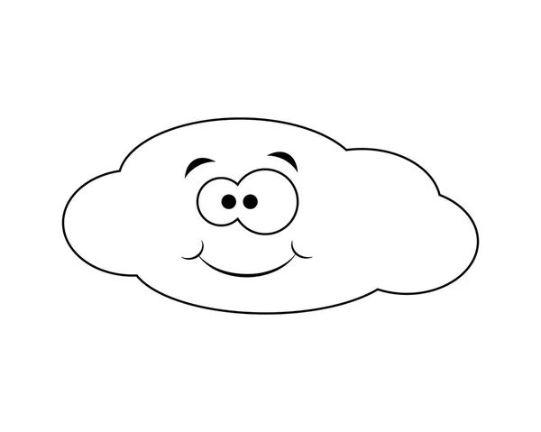 Incolore divertente fumetto nuvola. Illustrazione vettoriale. Colorazione pag — Vettoriale Stock