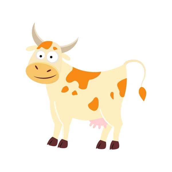 Cute cartoon cow. Isolated on white background. Vector illustrat — Stock Vector