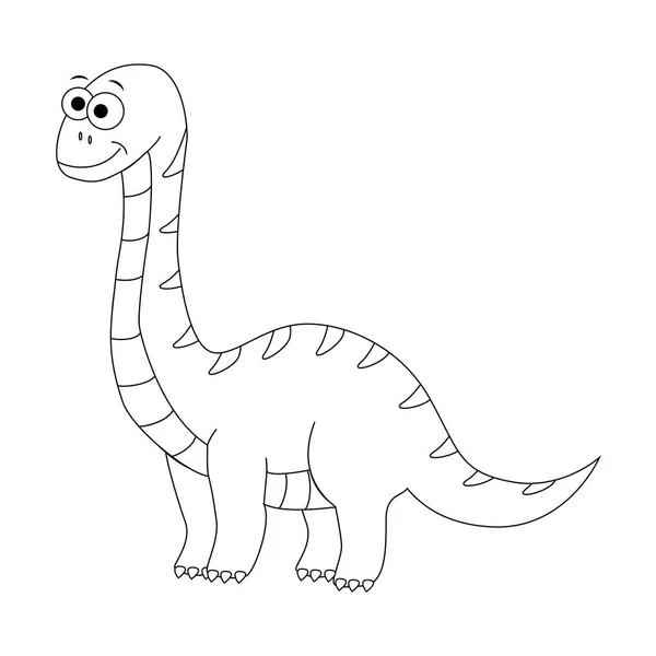 Färglös rolig tecknad diplodocus. Vektorillustration. Colori — Stock vektor