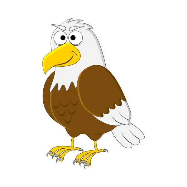 Divertido águila de dibujos animados. Ilustración de insectos vectoriales. Pájaro de dibujos animados. Yo... — Vector de stock