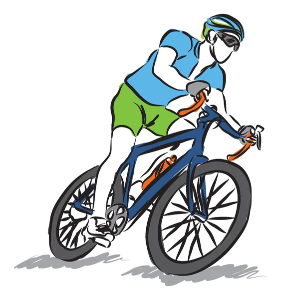 Mann fährt Fahrrad Sport Illustration — Stockvektor