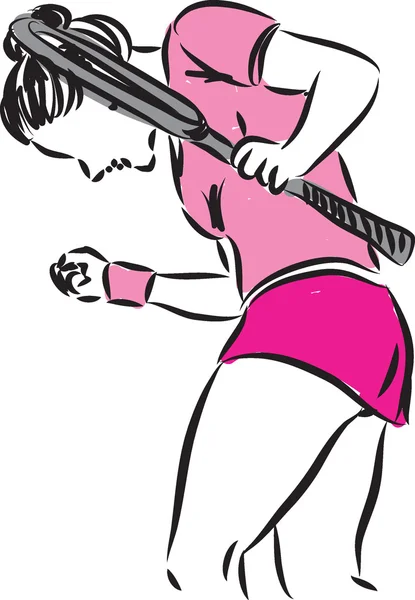 Tenis mujer jugador ilustración — Archivo Imágenes Vectoriales
