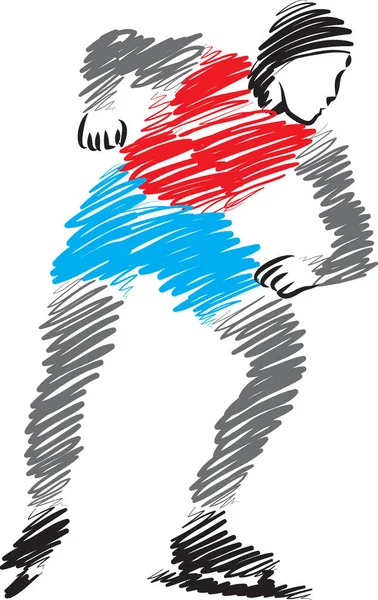 Patinador de hielo hombre ilustración . — Vector de stock