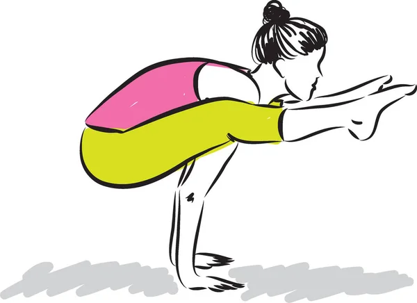 Ilustrace fitness jóga žena — Stockový vektor