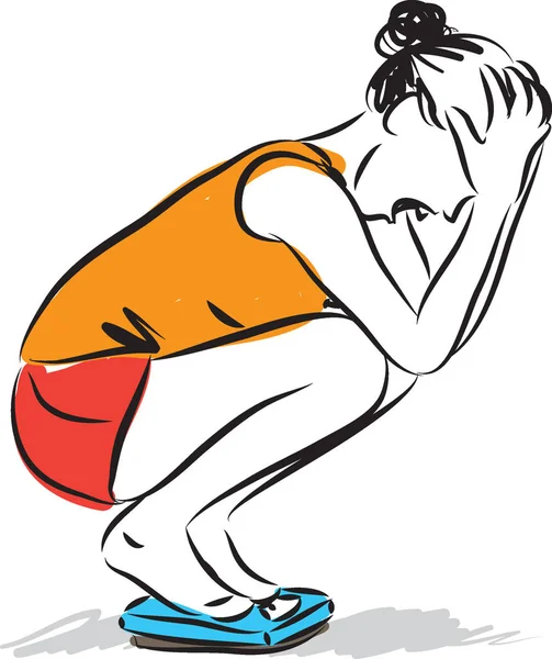 Femme perte de poids problèmes illustration — Image vectorielle