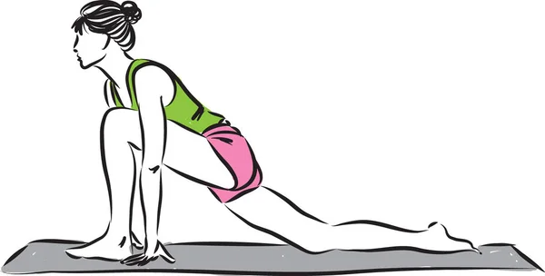 Woman body stretching yoga illustration — Stock Vector