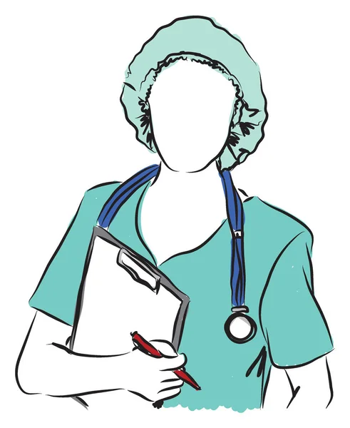 Servicios médicos enfermera médico ilustración 2 — Vector de stock