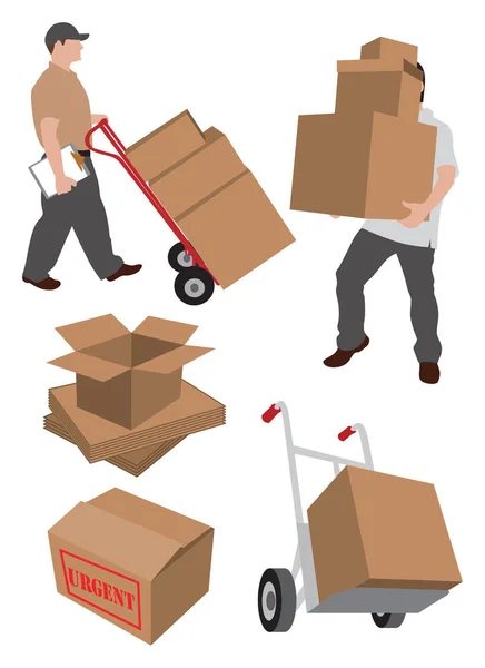 Servicios de entrega en movimiento ilustración — Vector de stock