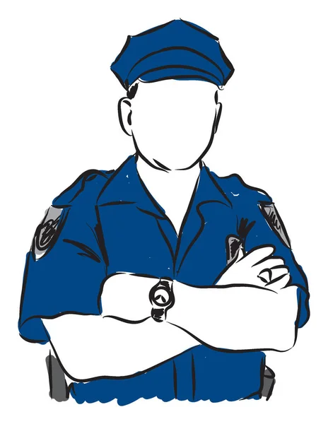 Vector illustration policeman worker — Stock Vector