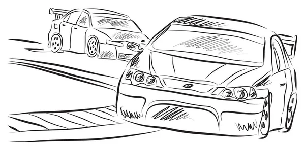 Závodní automobily vektorové ilustrace — Stockový vektor