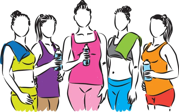 Fitnessgruppe der Frauen — Stockvektor