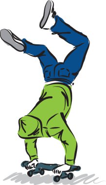 kaykay adam illüstrasyon vektör