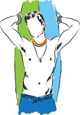 Sörfçü çocuğa sörf tahtası ile modelleme