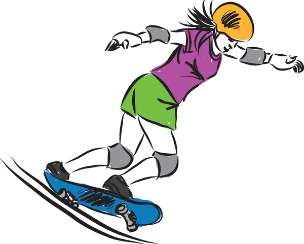 Skateboard B ilustración VECTOR — Vector de stock