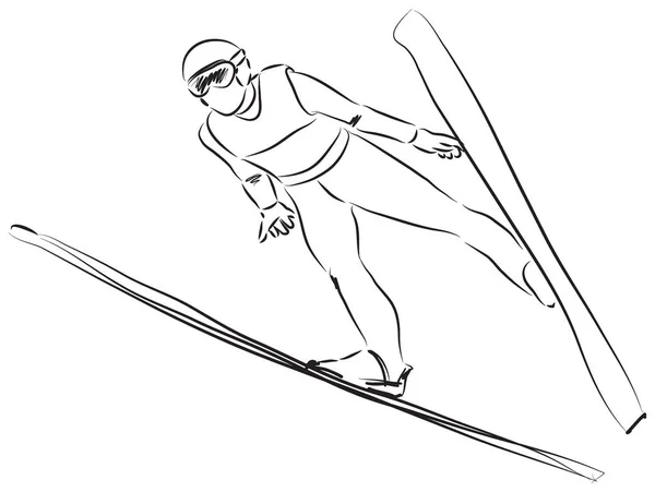 男子滑雪图矢量 — 图库矢量图片