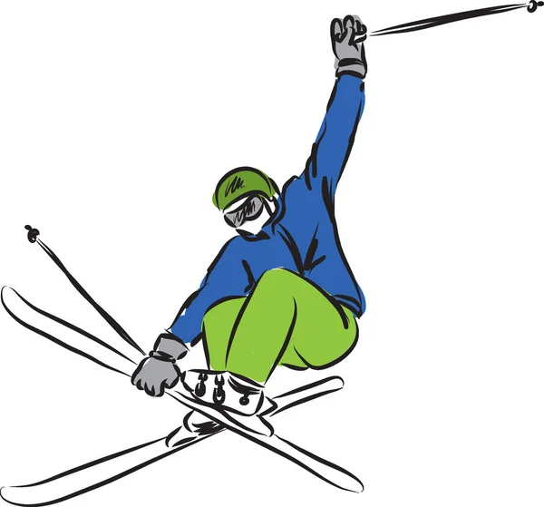 Ski jumping ilustração VECTOR —  Vetores de Stock