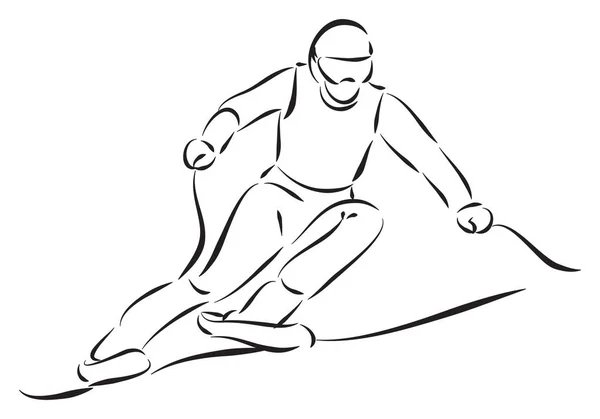 Людина лижних Векторні ілюстрації — стоковий вектор