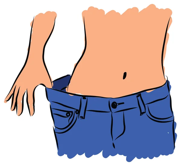 Magro barriga ilustração VECTOR —  Vetores de Stock