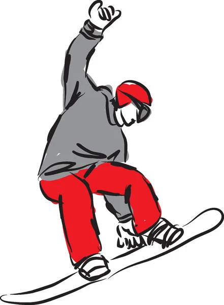 Snowboard ilustración hombre vector — Vector de stock