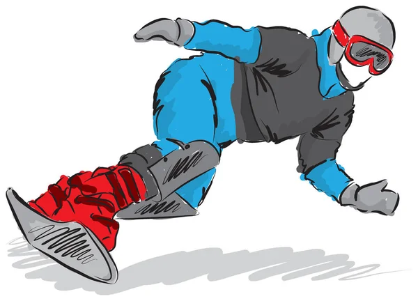 Snowboarder ilustração vetor homem — Vetor de Stock
