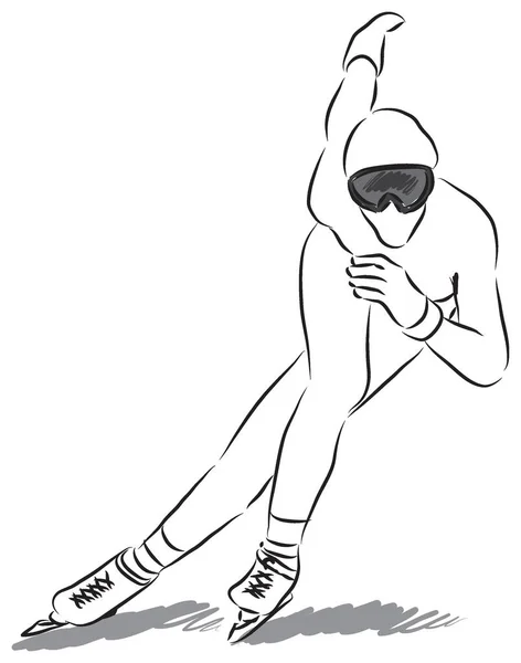 Speed skater illustration vector — Stock Vector