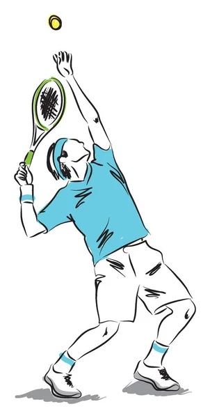 Tennis speler illustratie man — Stockvector